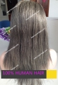 100%  Indian Remy hair gray hair  full lace wig